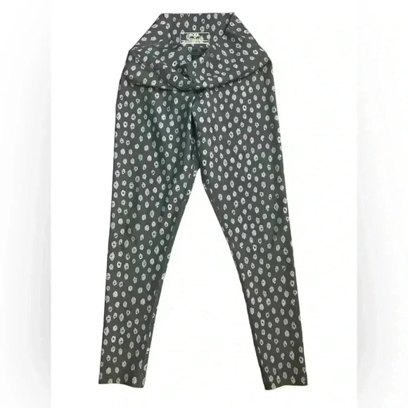 Soul by Soul Cycle Blue and White Abstract Polka Dot Leggings Size Medium - Picture 1 of 7